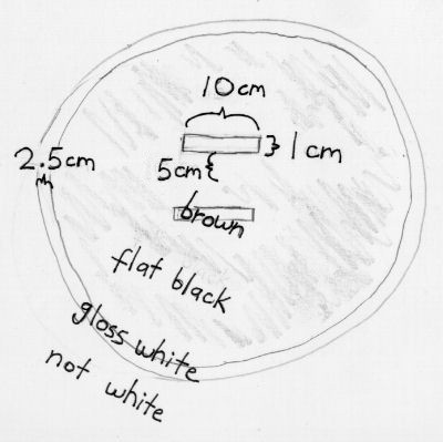 Overhead view of the dimensions of a Mini Robot-Sumo ring