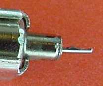 Another view of the damaged shaft. Also notice the nicks on the motor body.